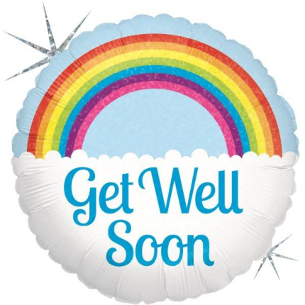 Balão "GET WELL SOON" Arco-íris - 46cm