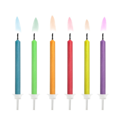 Velas Chamas Coloridas - Pack.6