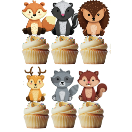 6 Topper Animais da Floresta
