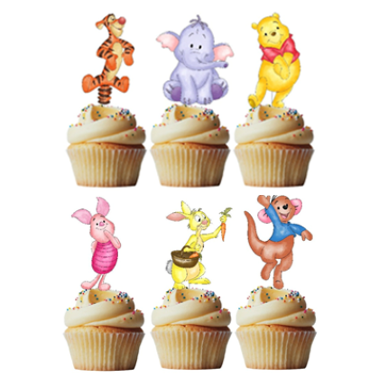 6 Topper Urso Pooh e Amigos