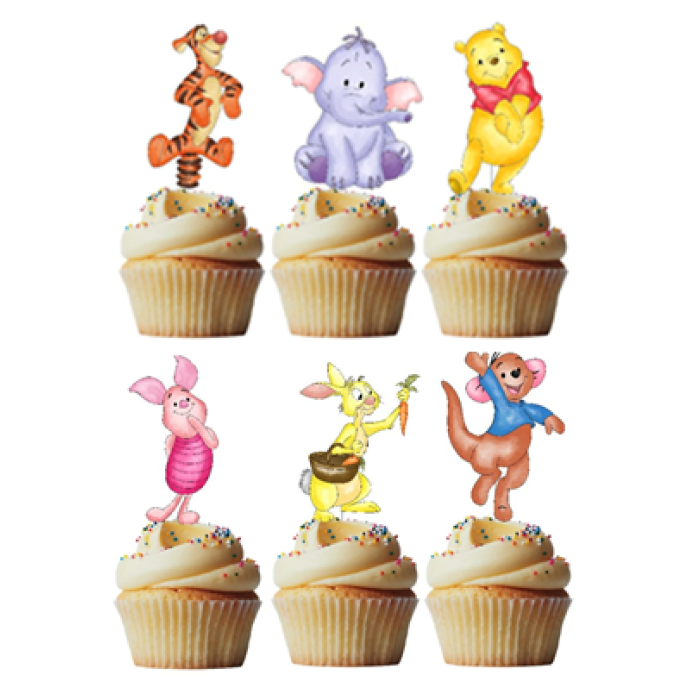 6 Topper Urso Pooh e Amigos - Image 1