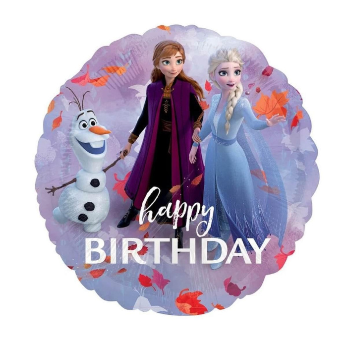 Balão Frozen Ana e Elsa Happy Birthday- 43cm - Image 1