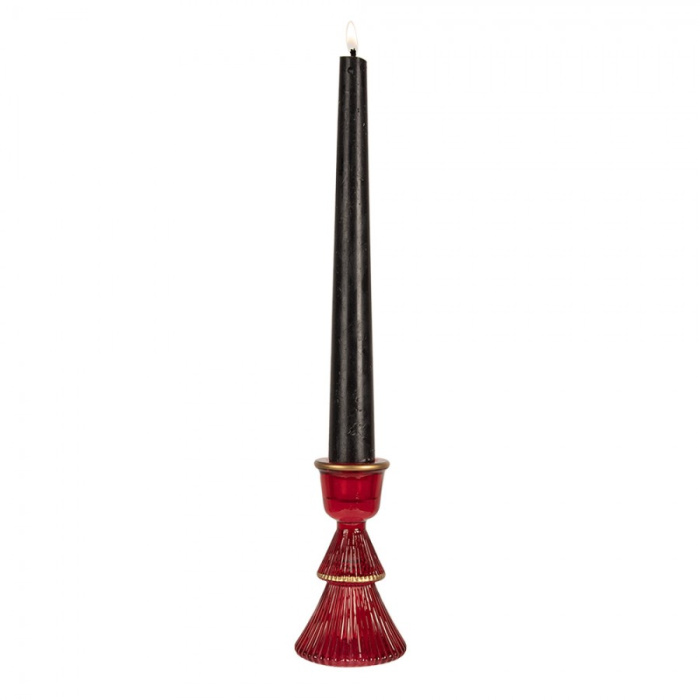 Castiçal Pinheiro Vidro Vermelho - Image 2