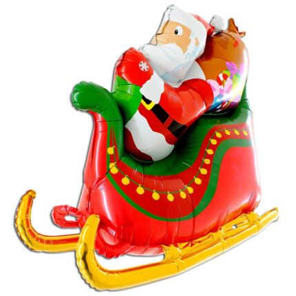 Balão Gigante Pai Natal no Trenó - 117cm