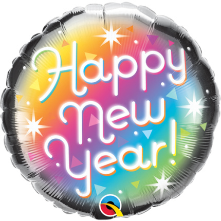 Balão Ano Novo "Happy New Year" Colorido - 46cm