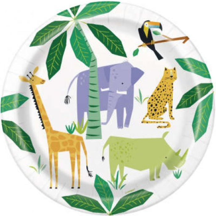 Animais da Selva Pratos 23cm - Pack 8 - Image 1
