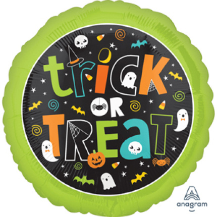 Balão Halloween Trick or Treat Verde - 43cm