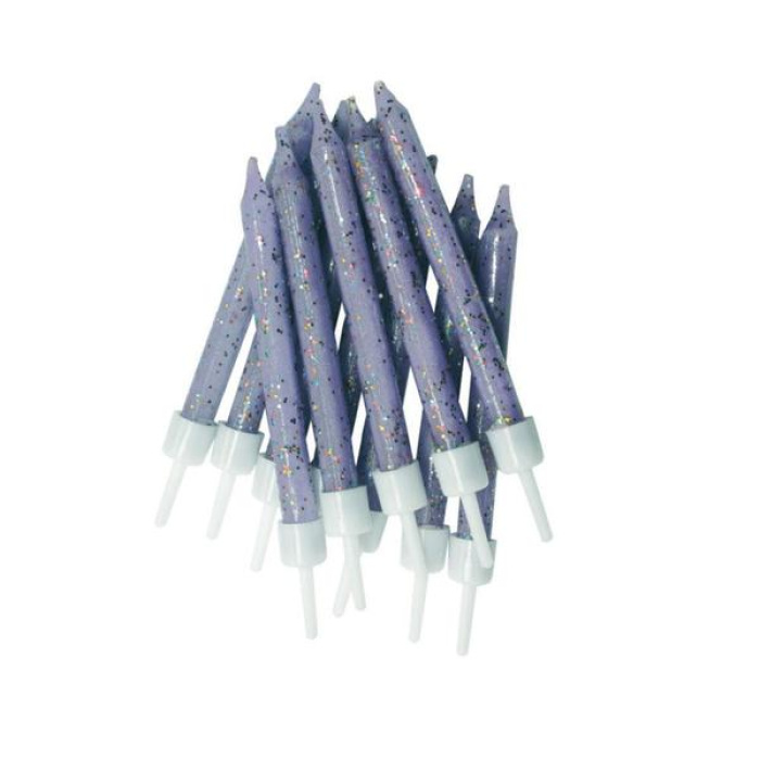 Velas Glitter Lilás – Pack.12 - Image 1