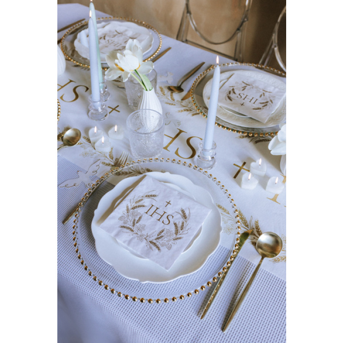 Guardanapos Religioso Ouro 33cm - Pack 12 - Image 12
