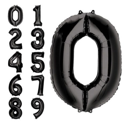 Balão Numero Grande Preto - 86cm