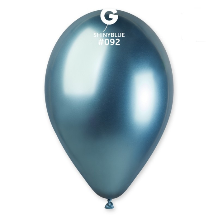 Balão Latex Cromado Azul - 30cm - Image 1