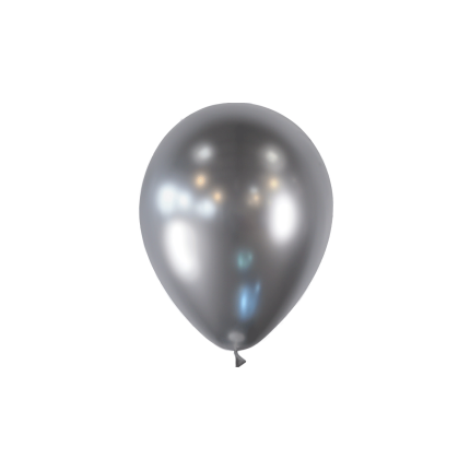 Balão Latex Cromado Prata - 12cm ( Saco 100 )