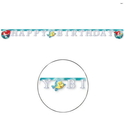 Bannner Pequena Sereia Ariel 2 mts
