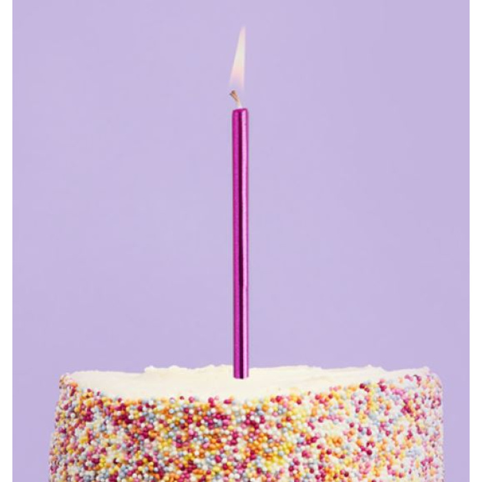 Velas Glitter Rosa Metalicas - Pack 12 - Image 1