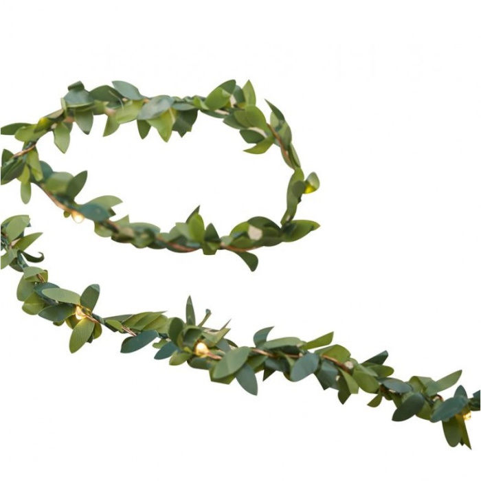 Grinalda folhas verdes com luzes Led - 200 cm - Image 2