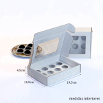 Caixa Branca 12 Brigadeiros Divisória e Janela - 19.5x14.5x4.5cm - Image 2
