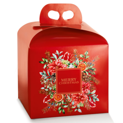 Caixa Panettone Vermelha Merry Christmas