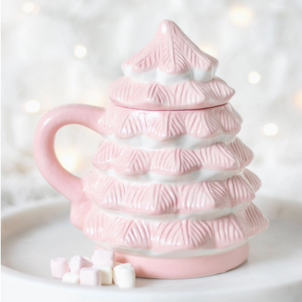 Caneca Arvore de Natal Rosa