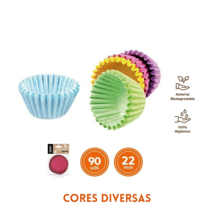 Forminhas Brigadeiro Cores Diversas - Pack 90