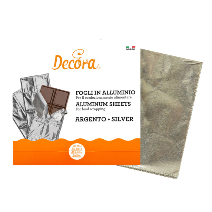 Folha Grande Papel para Chocolate Grande - Prata - Image 1