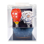 Forma Cupcake e Topos Bolo Espaço - Pack 24