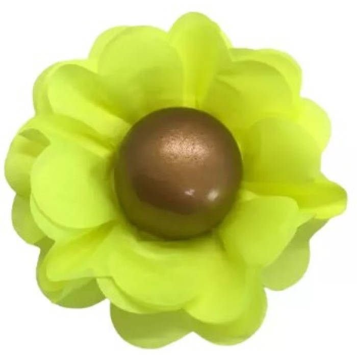 Forminhas Papel Seda Flor Amarelo Claro - Pack 12 - Image 1