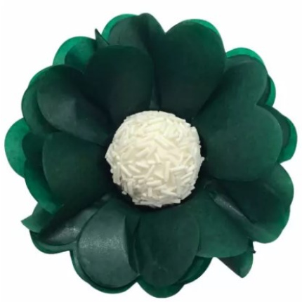 Forminhas Papel Seda Flor Verde Escuro - Pack 12