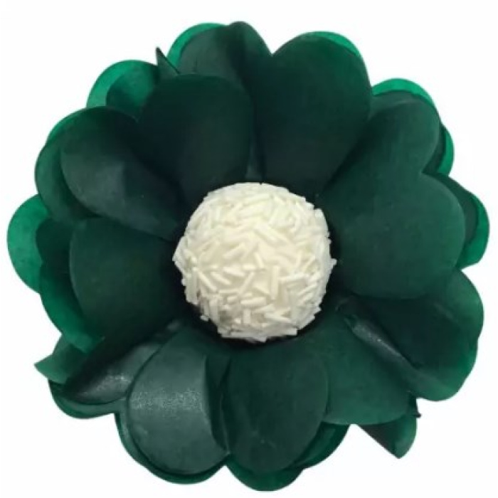 Forminhas Papel Seda Flor Verde Escuro - Pack 12 - Image 1