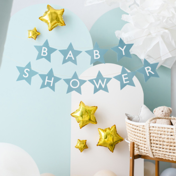 Grinalda BabyShower Estrelas Azul - Image 2