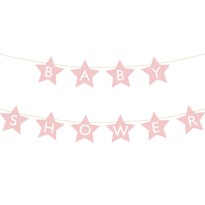 Grinalda BabyShower Estrelas Rosa - Image 1