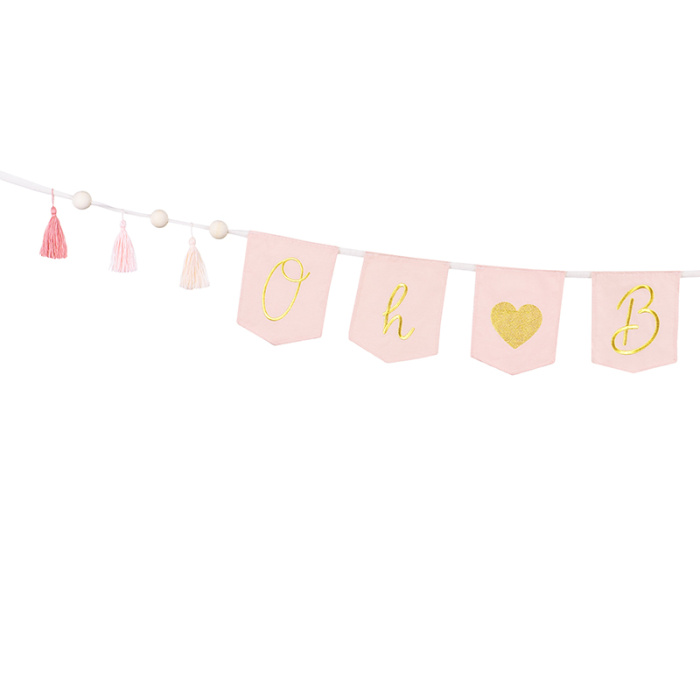 Banner Tecido Algodão OH BABY Rosa - Image 2