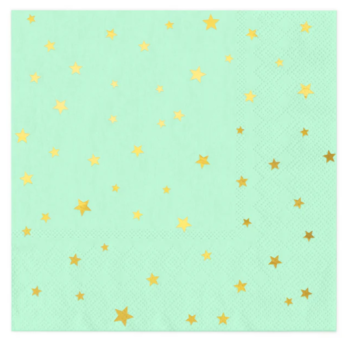 Guardanapos Menta Estrelas 33cm - Image 1
