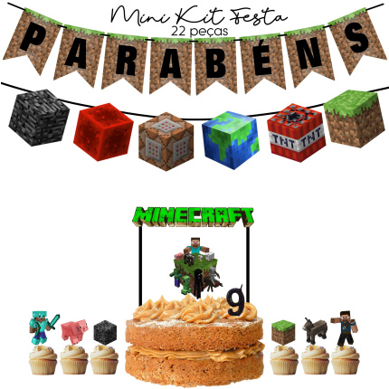 Kit Festas Minecraft - 22 Pcs