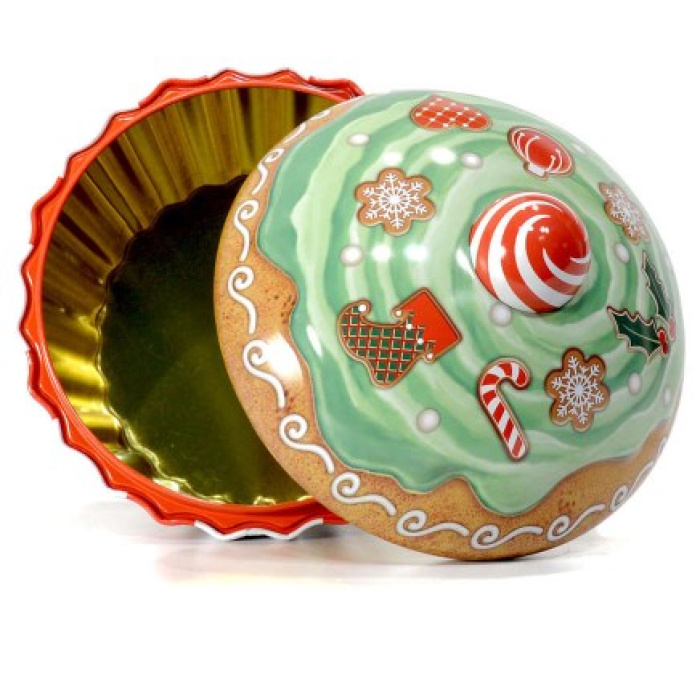 Caixa Metal de Biscoitos Cupcake - Natal - Image 2