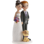 Noivos Bouquet e Cão - 15Cm