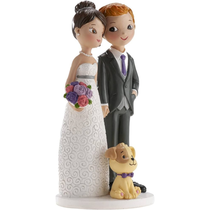 Noivos Bouquet e Cão - 15Cm - Image 1