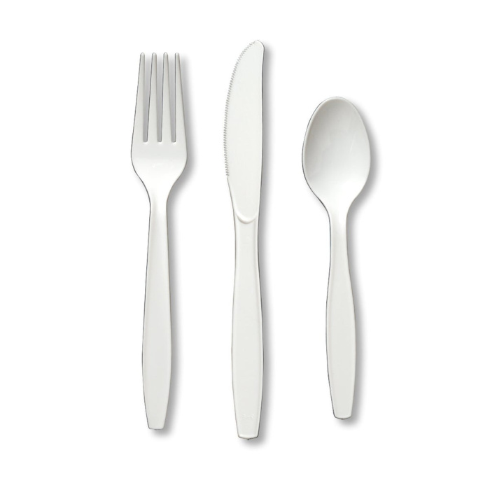 Conjunto de Talheres Branco - Pack 24 - Image 1