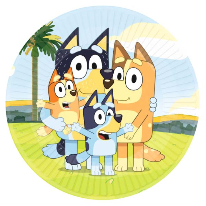 Pratos Cães Bluey 23cm Pack8 - Image 1