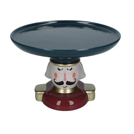 Prato Alto Cerâmica Natal Nutcracker - 26cm
