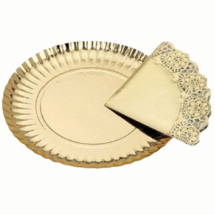 Prato Cartão com Naperon Dourado - Image 1