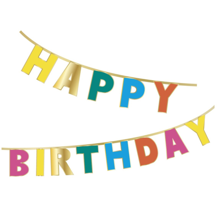 Arco-Íris (Rainbow) Banner Happy Birthday - 3 mts - Image 1