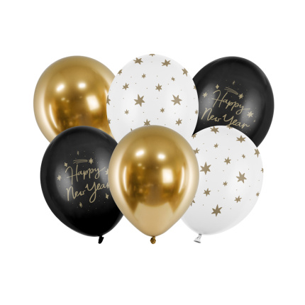 Balões Látex "Happy New Year" - Pack.6