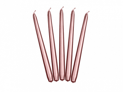 Velas Mesa Rosa Gold Metálica 24cm - Pack.10