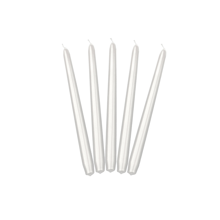 Velas Mesa Branca Metálica 24cm - Pack.10 - Image 1