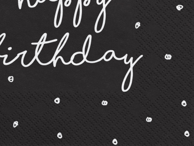 Guardanapos Pretos Happy Birthday 33cm - Image 4