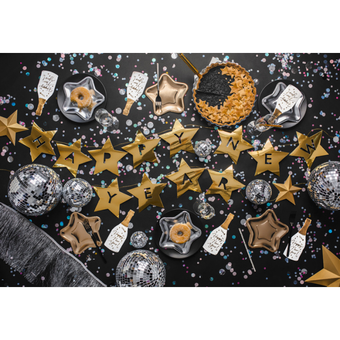 Banner "Happy New Year" Estrelas Douradas - 290cm - Image 2