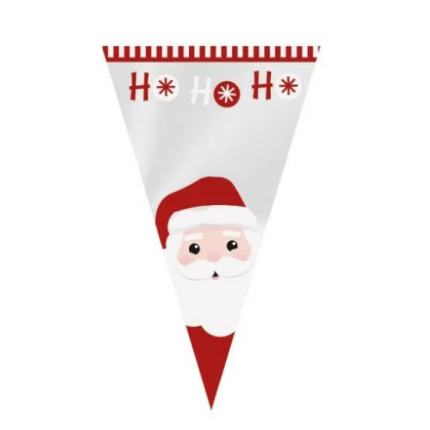 Saco Cone Transparente Pai Natal