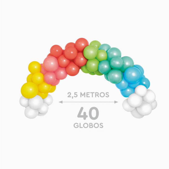 Kit Guirlanda Balões Arco Iris Colorido - Image 3