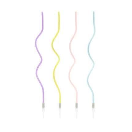 Velas Altas Onduladas Pastel - Pack 8