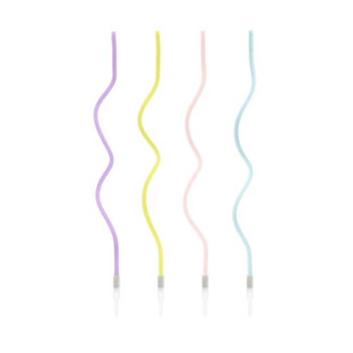 Velas Altas Onduladas Pastel - Pack 8 - Image 1